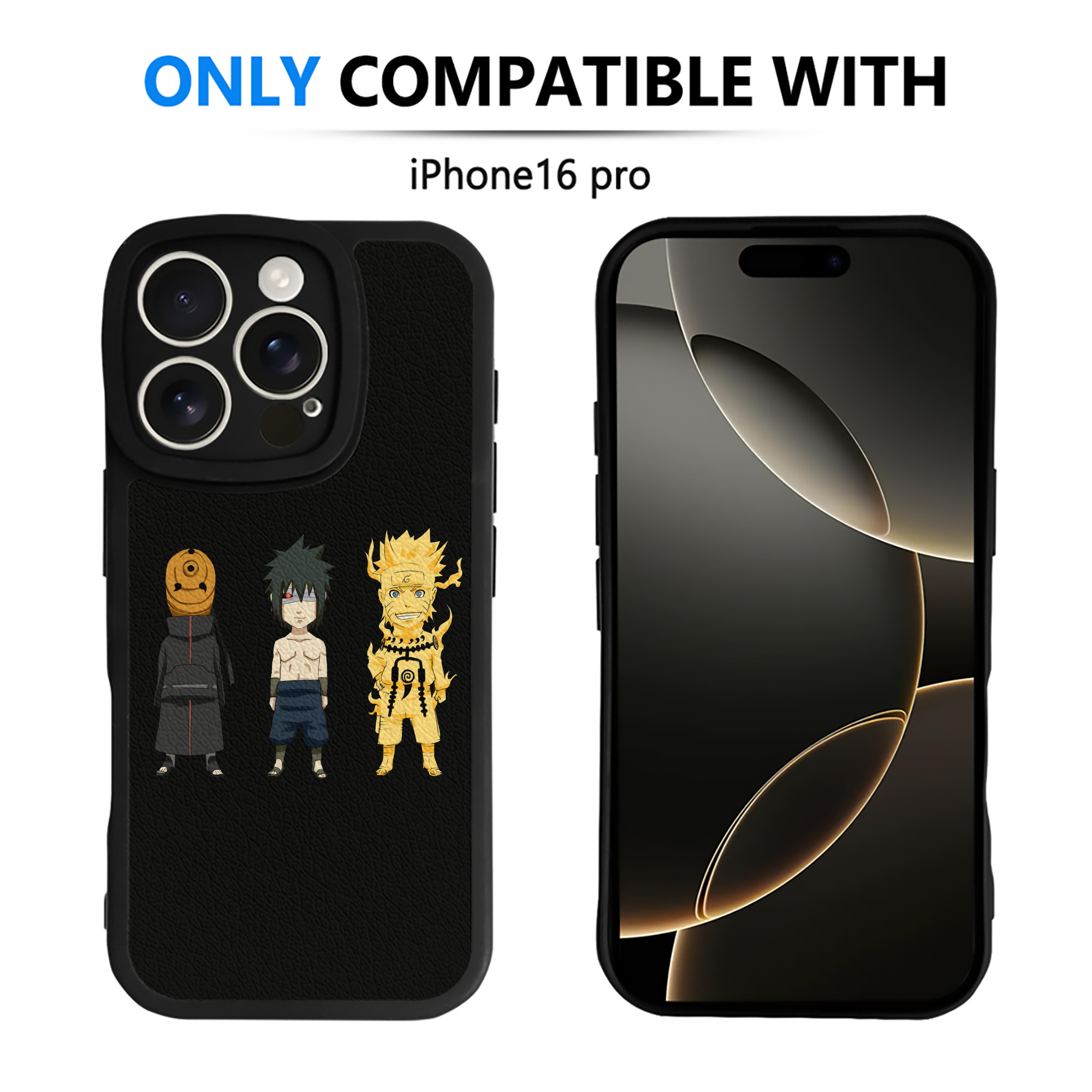 （画像用） NARUTO -ナルト- うちは サスケ Uchiha Sasuke 【iPhone 16シリーズ対応】シリコンスマホケース（レザー調） 材質：シリコン
